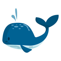 Cute Doodle Sea Creature Whale