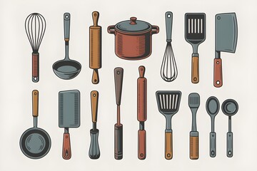 set of kitchen utensils