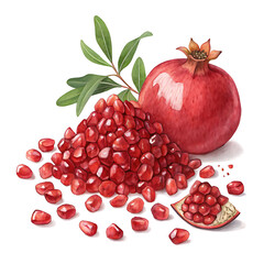 Festive Celebration, Pomegranate Seeds, Holiday Gathering, Clipart Happy Holiday, Vibrant Environment, Close-up View, Colorful Ingredients