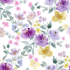 Flowers watercolor, gentle Bouquet, abstract.