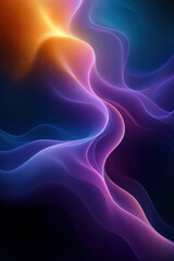 Colorful Abstract Waves with Cosmic Energy and Glowing Light Flow