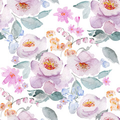 Flowers watercolor, gentle Bouquet, abstract.