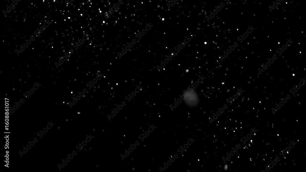 Poster abstract white particles floating in black space - animated background