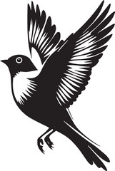 Flying Bird Silhouette with Spread Wings