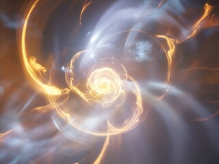 Glowing Golden Swirls Nebula abstract light