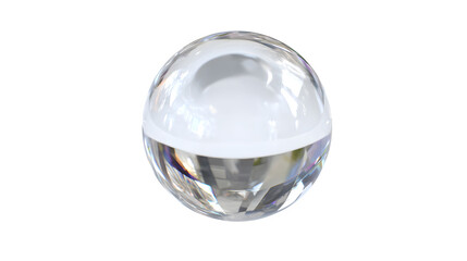 Crystal sphere, isolated on transparent background