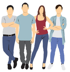 Obraz premium group of young people full length