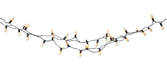 string lights bulbs isolated on white