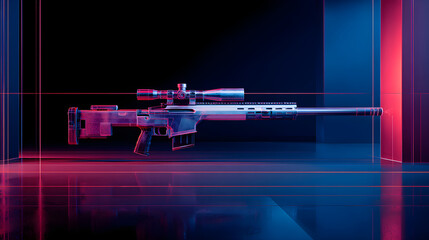 Futuristic Elegance: The Holographic Sniper Rifle in a Sci-Fi Realm