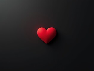 A single red heart on a dark textured background