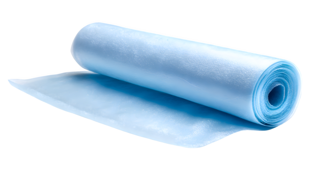 A disposable plastic barrier mat, designed for easy cleanup during messy cradle cap treatment applications on infants, isolated on a pure Transparent background.