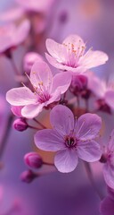 Fototapeta premium Close-up of delicate pink blossoms (1)