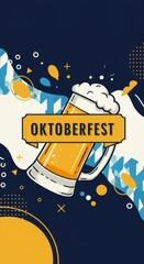 Oktoberfest celebration design featuring beer mug and festive elements