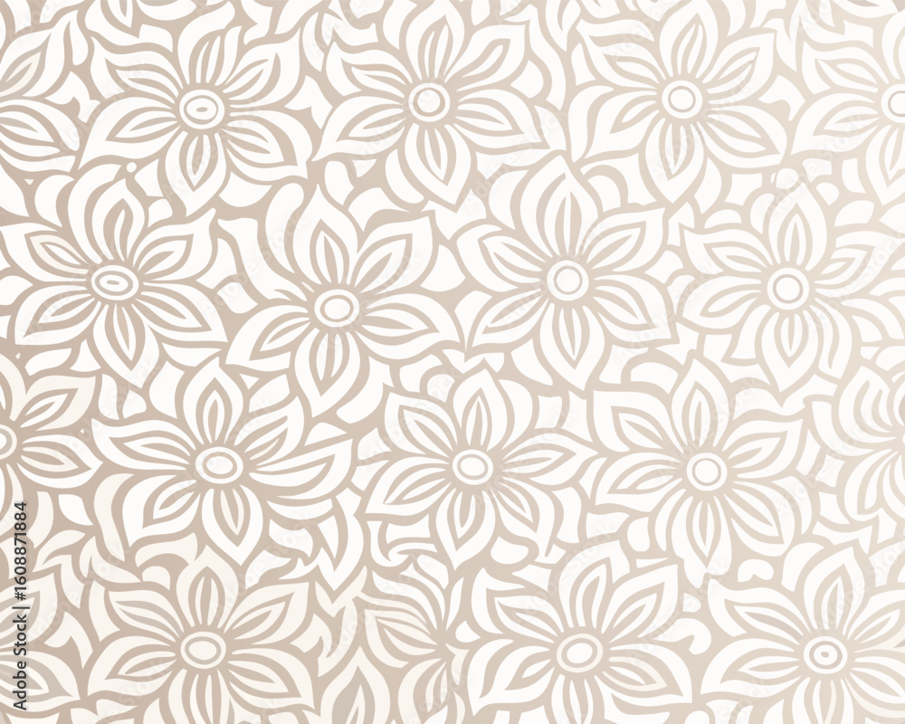 Poster elegant seamless floral pattern with flowing lines and a neutral color palette ideal for design proj