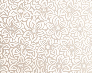 Fototapeta premium Elegant seamless floral pattern with flowing lines and a neutral color palette ideal for design projects.