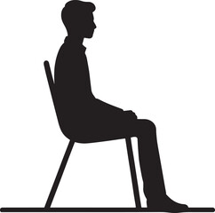 Fototapeta premium Silhouette of a person seated side-profile on a chair