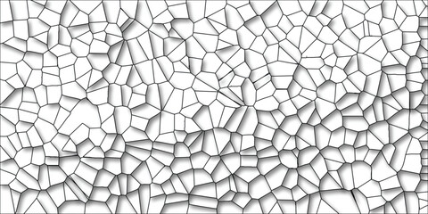 Abstract geometric pattern formed by irregular polygons with shadow and white fill creating a visually interesting and intricate mosaic texture.