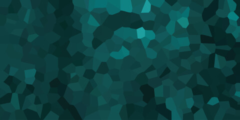 Teal geometric mosaic composition featuring crystal-like shapes for decorative design and visual interest