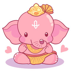 Adorable Baby Ganesha Characters – Hindu Elephant God Illustration