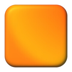 Glossy Orange Rounded Square – 3D Gradient UI Button Element

