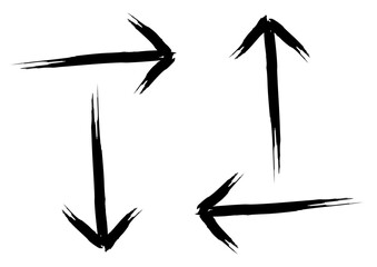 Versatile arrows set, black diverse styles isolated on white background