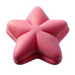 Pink Star Pillow Plush Toy: Cute Decorative Cushion for Kids Room, Nursery Decor, Soft Stuffed Starfish Shape, Playful Home Accent, Isolated