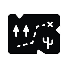 Premium glyph icon of classic paper location map