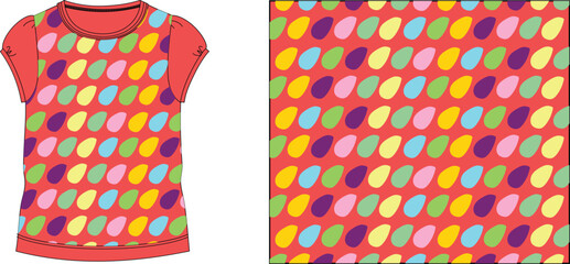 colorful pattern t-shirt design vector illustration