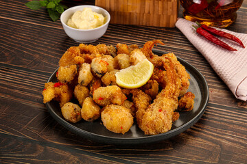 Fritto misto - deep fried seafood mix
