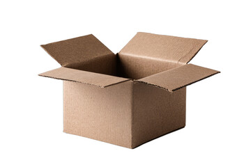 cardboard box closeup on transparent background