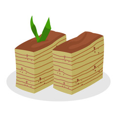 Vector illustration (Kue Lapis Legit). Traditional Indonesian cake.