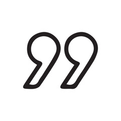 quote mark. Quotes icon vector. Quote marks outline, speech marks, inverted commas