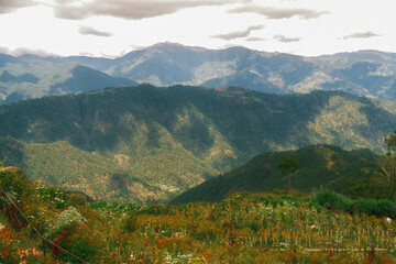 mountain landscape with mountains and clouds