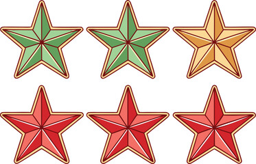 Obraz premium Colorful Christmas Star Set for Festive Creative Projects. Bright and Cheerful Colorful Christmas Star Set for Decoration. Artistic Colorful Christmas Star Set in Elegant Holiday Style. Stunning Color