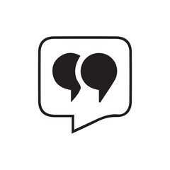 Black Quotes Symbol Icons – Speech Bubble and Dialogue Vector