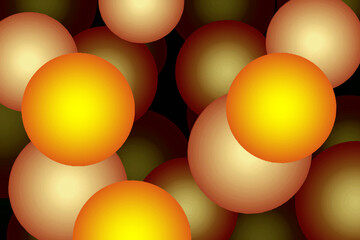 Bright Orange Abstract Spheres Background