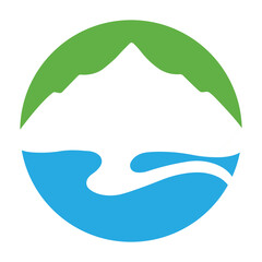 Mountain wave icon logo vector