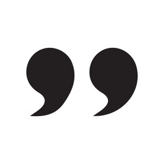Black quotes icon.  Speech mark symbol