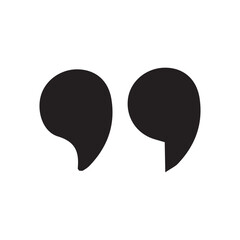 Black quotes icon.  Speech mark symbol