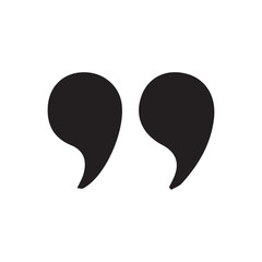 Black quotes icon.  Speech mark symbol