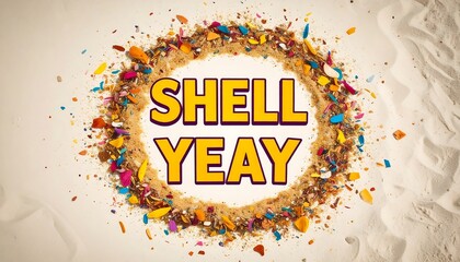 Colorful sand circle with words