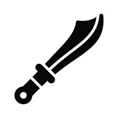 Sleek glyph style icon of medieval excavation sword