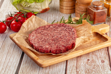 Raw beef cutlet for burger