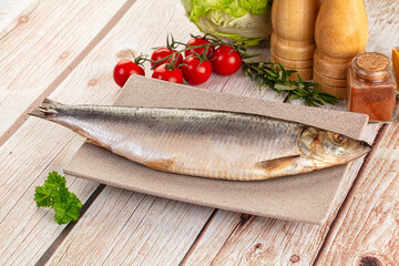 Raw whole salted herring fish