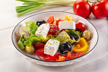 Greek salad with feta cheese