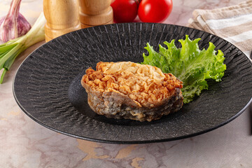 Roasted cod fish fillet piece