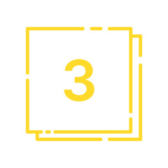 Square Number Tag – 3 (Double Line, Vivid Colors)