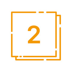 Square Number Tag – 2 (Double Line, Vivid Colors)