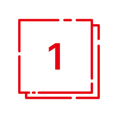 Square Number Tag – 1 (Double Line, Vivid Colors)