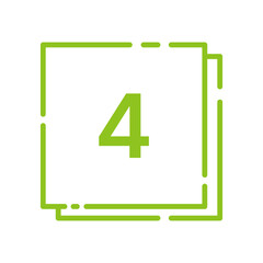 Square Number Tag – 4 (Double Line, Vivid Colors)